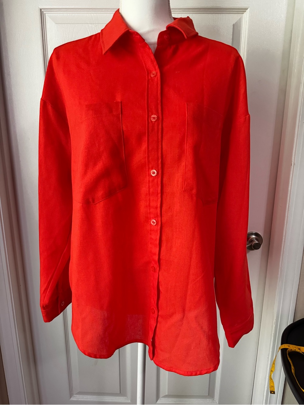 Double Zero Red Button-Down Casual Shirt
